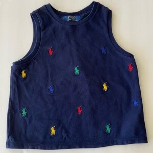 Polo Ralph Lauren Spectre Boys Navy Logo Sleeveless Top - S Small 7 - EUC